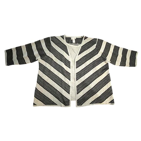 Alfred Dunner - WOMAN 2X Cardigan Combo Silver - Built-In Tank - Metallic  - EUC - Picture 1 of 8